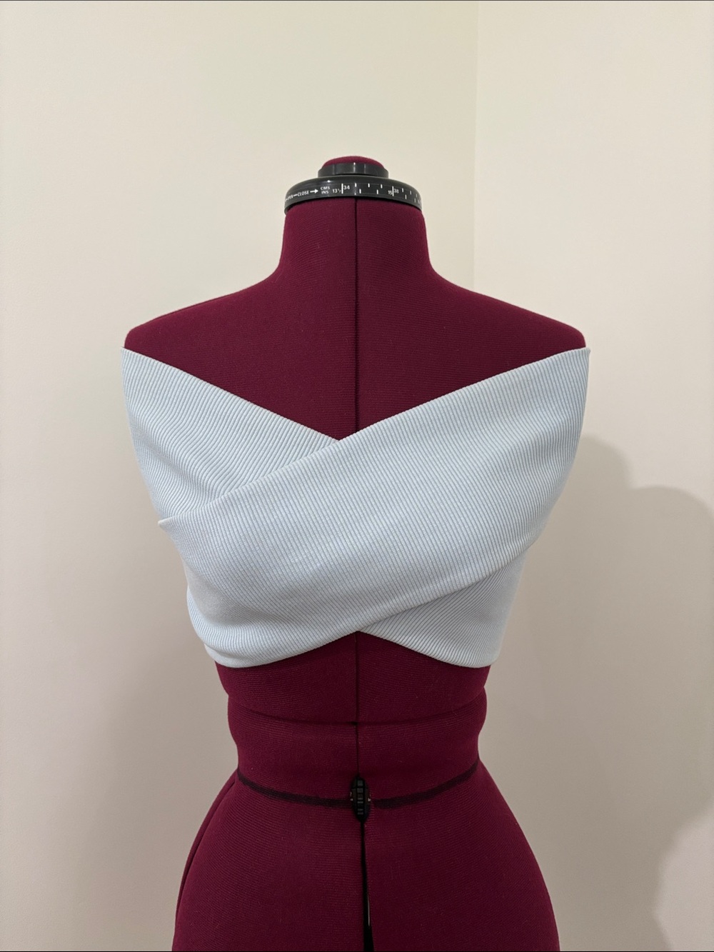 Opening Ceremony Powder Blue Ribbed Wrap Top NWT